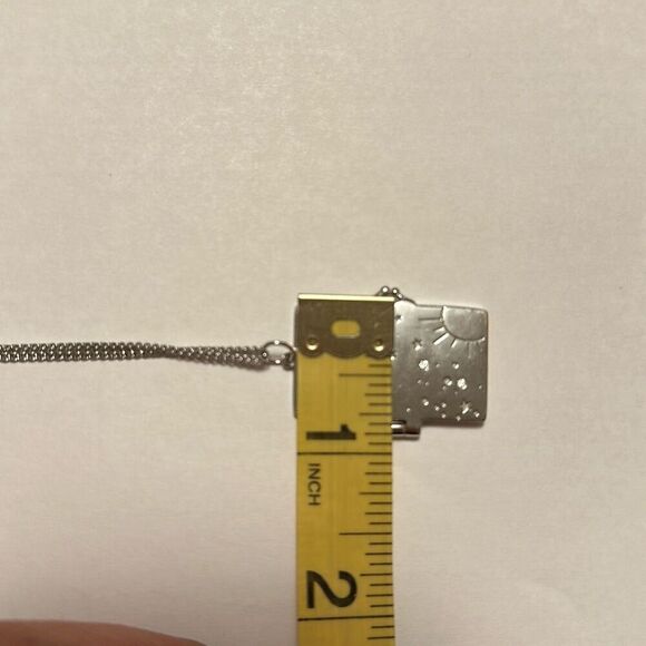 Lisa Mason Sterling Silver 925 Pendant Book Necklace with Cubic Zirconia Stones - Picture 10 of 11